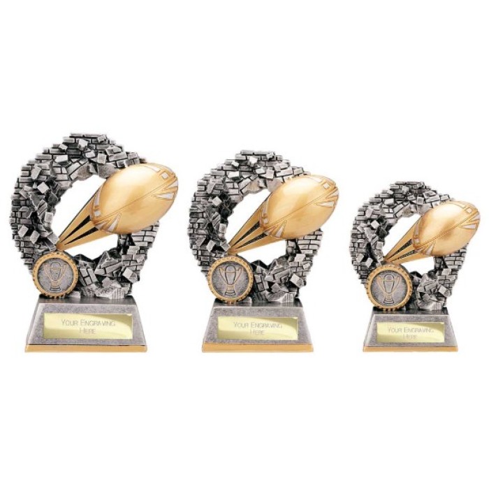BLAST OUT MALE RUGBY AWARD - 3 SIZES - 12CM-15.5CM